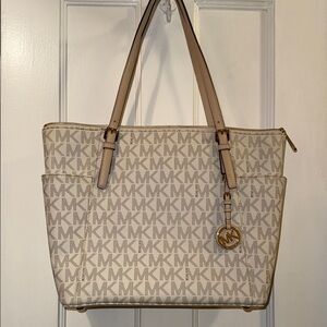 Michael Kors Monogram Cream Tote